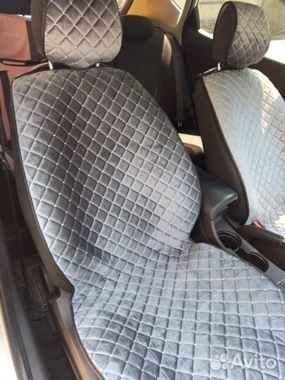 Накидки сидений велюр передние (серые)