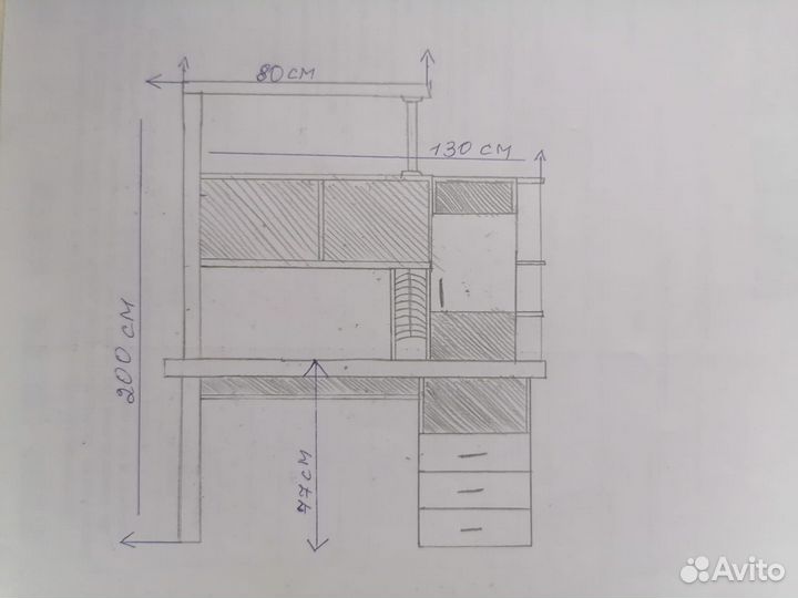 Компьютерный стол-стенка