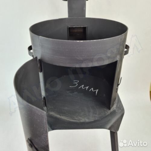 Печь для казана с дверцей и дымоходом. Толщина 3мм