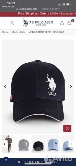 Новая бейсболка us polo assn оригинал