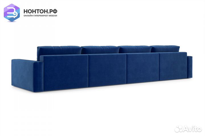 Диван прямой тик-так Монарх темно-синий
