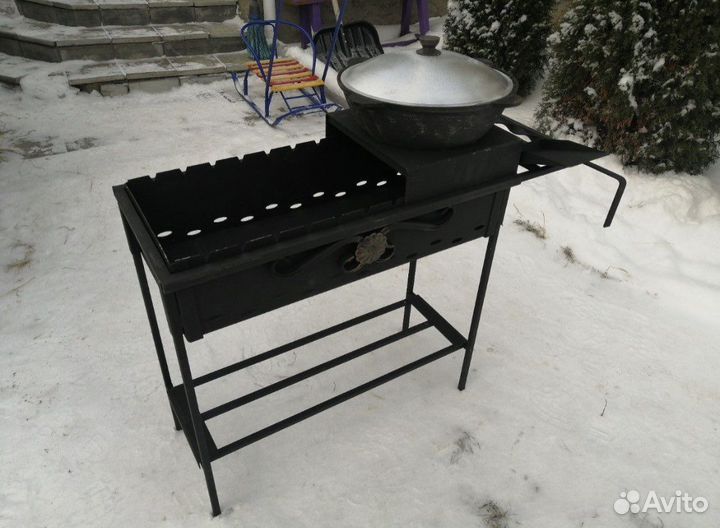 Мангал с печкой под казан