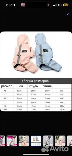 Дождевик для собаки размер s