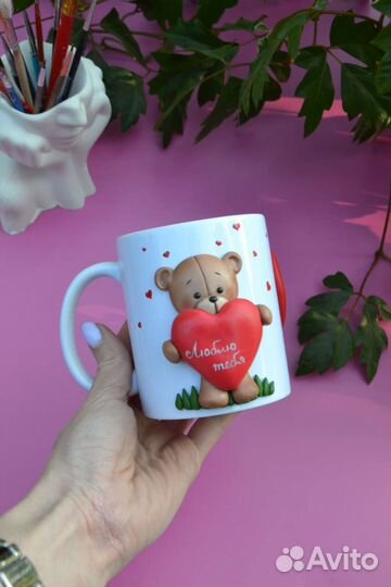 Мишка с сердцем ручная работа