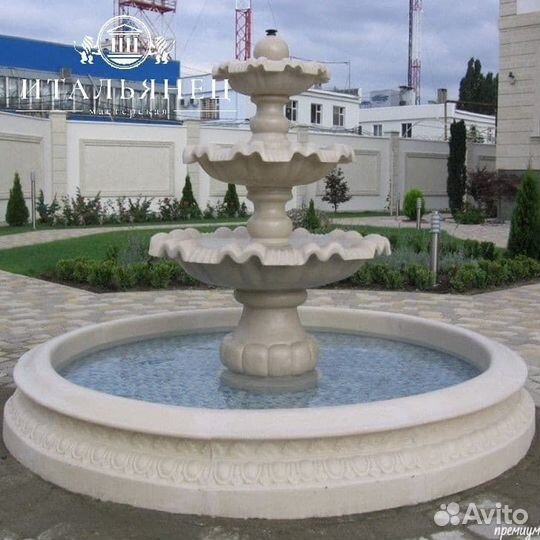 Мраморный фонтан для дачи