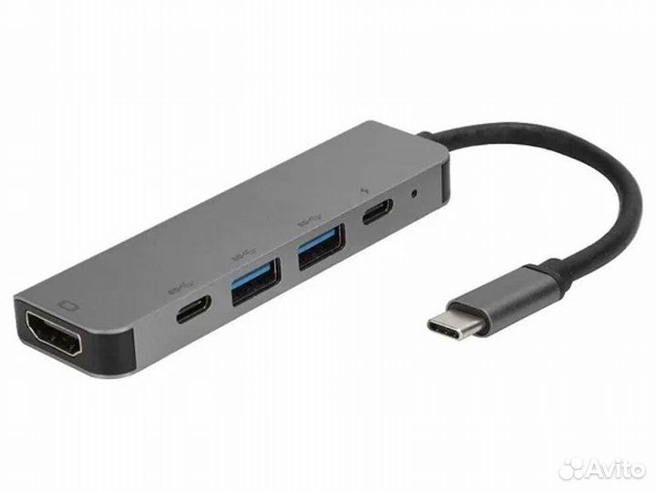 Хаб 5в1 Type-C 2xUSB 3.0 1xType-c 1xPD 1xhdmi