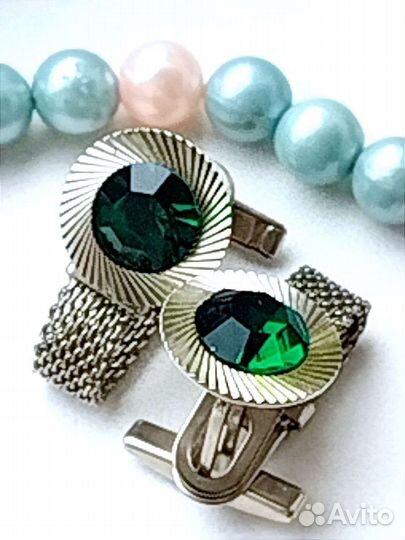 Запонки горный хрусталь СССР