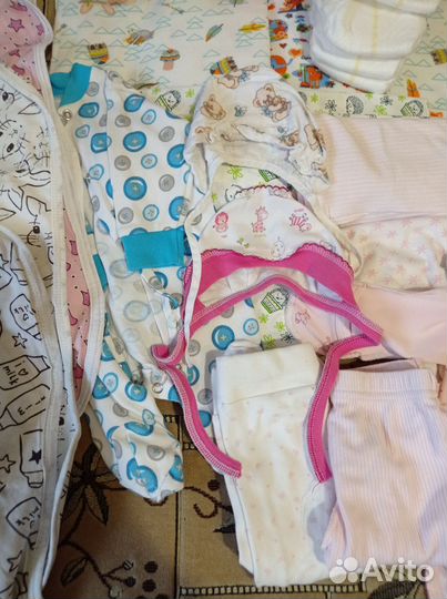 Вещи+памперсы пакетом на девочку 50-62-56 размера