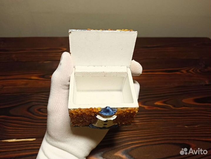 Янтарная Шкатулка Маяк Морская Тема Камень Янтарь