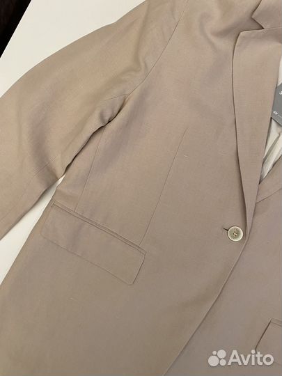 Пиджак жакет H&M Premium из шелка и льна XXL