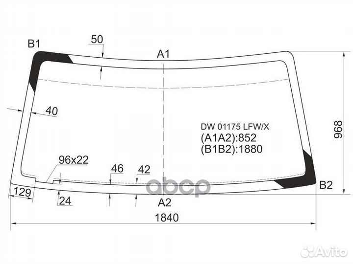 Стекло лобовое ford econoline BUS 92-03 DW01175
