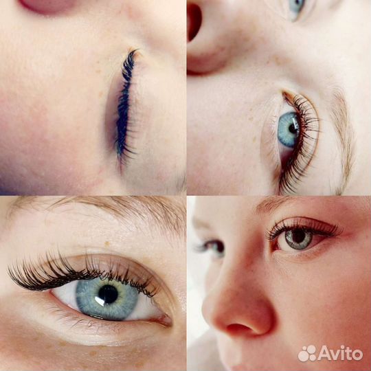 Наращивание ресниц, оформление бровей