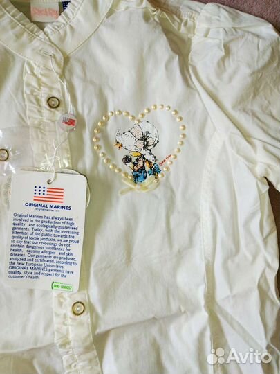 Рубашка для девочки 140(10 лет) original marines