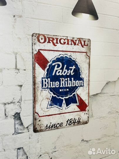 Декор на стену табличка Blue Ribbon Beer