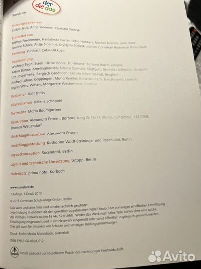 Рабочая тетрадь по немецкому Der die das