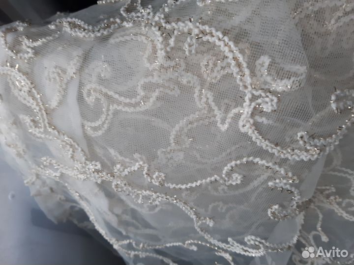 Тюль сетка с вышивкой