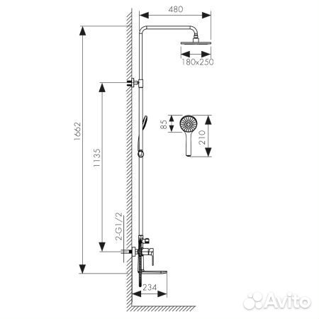 59182 Душевая система kaiser Linear