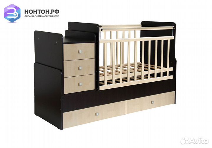 Кровать детская Фея 1100 венге / клён