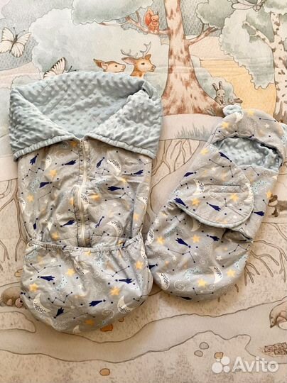 Конверт на выписку теплый с пледом на молнии