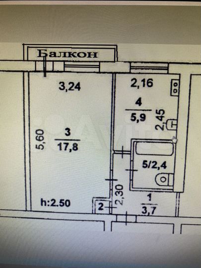 1-к. квартира, 31 м², 2/5 эт.