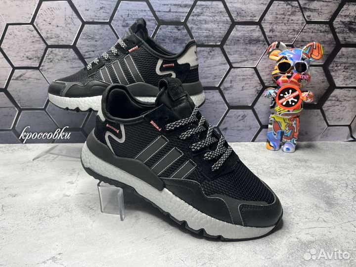 Кроссовки Adidas Jogger черные с серым