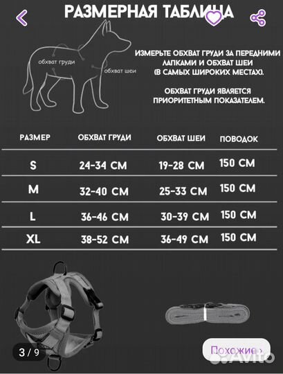 Шлейка с поводком