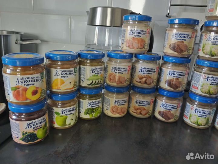 Детское питание пюре мясное, овощное, фруктовое