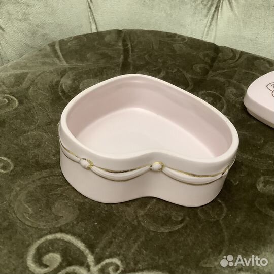 Шкатулка, розовый фарфор, золото, Чехия, Royal Dux