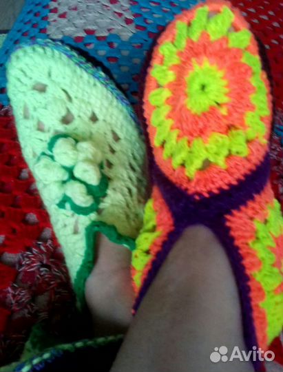 Тапочки вязаные