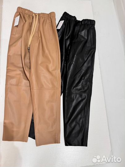 Брюки кожаные Brunello Cucinelli