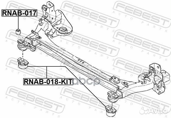 Сайлентблок задн балки renault laguna III (комп