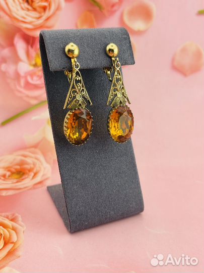 Серьги винтажные 70 гг США К10 Д