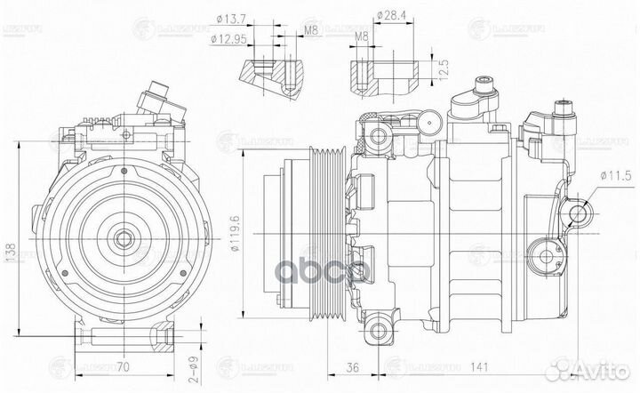 Lcac 1552 компрессор кондиционера MB W202 93