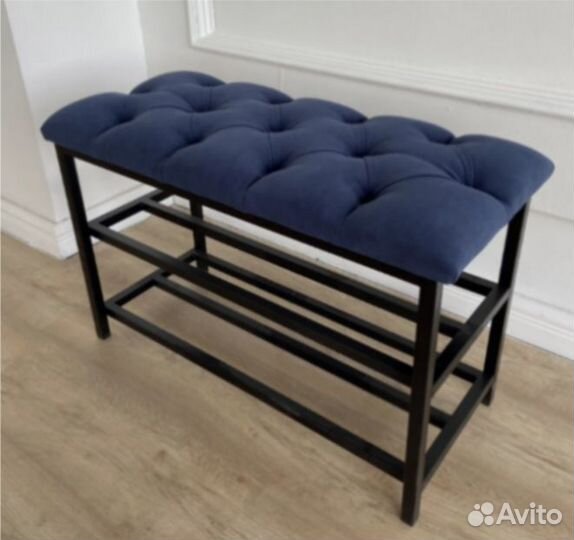 Обувница в прихожую железная с мягким сиденьем