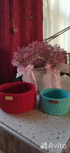 Красивые корзинки для косметики ручной работы
