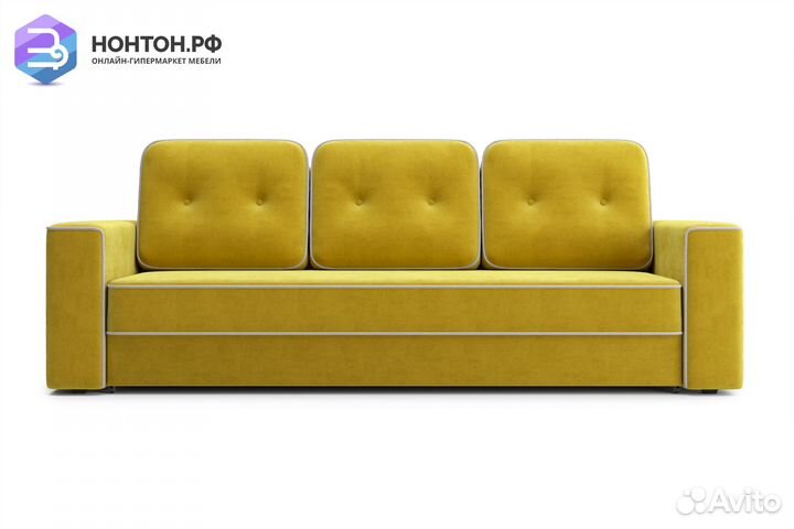 Диван еврокнижка Берген 3-х местный горчичный