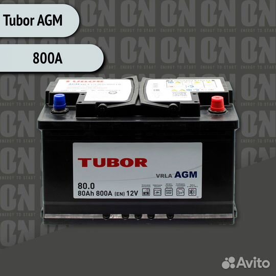 Аккумулятор 80 Ач Tubor AGM обр. полярности