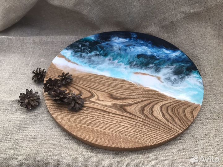 Доска сервировочная с морской волной