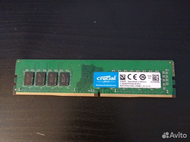 Оперативная память ddr4 8gb crucial 2666