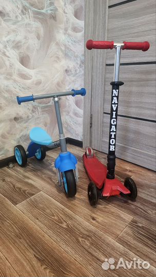 Самокат детский трехколесный и беговел-самокат 2в1