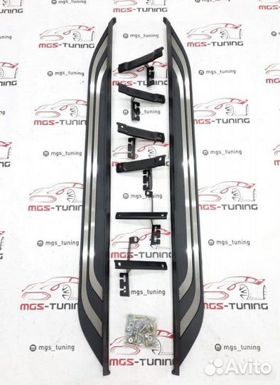 Пороги на Toyota RAV4 Дизайн 2 2019 гг. +