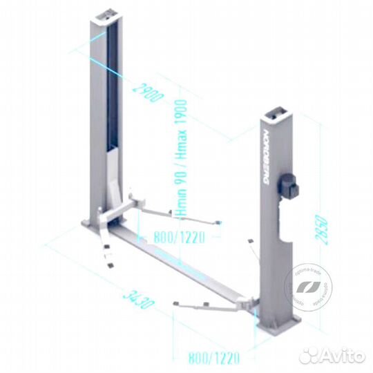 Двухстоечный подъемник Nordberg N4120B-4G 220, сер