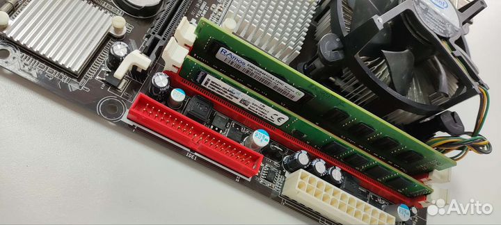 Мат.плата LGA775 biostar G41D3C+CPU+DDR3 4гб