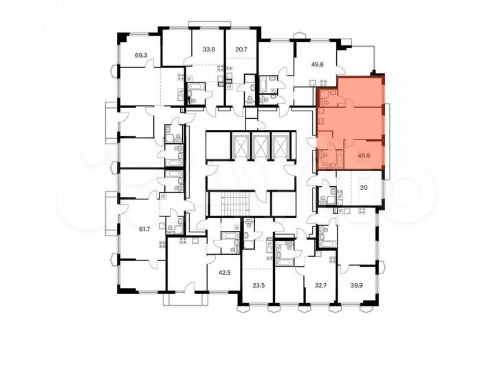 2-к. квартира, 49,9 м², 16/24 эт.