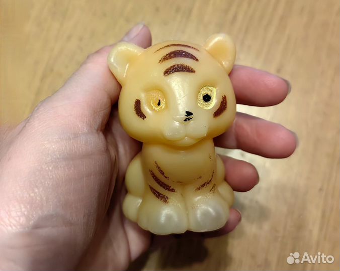 Советская игрушка Тигр 7,5см пластик 0,40 коп СССР