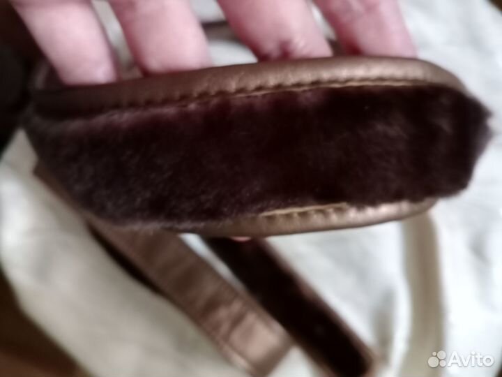 Новый пояс нат. кожа и мех для шубы и дубленки