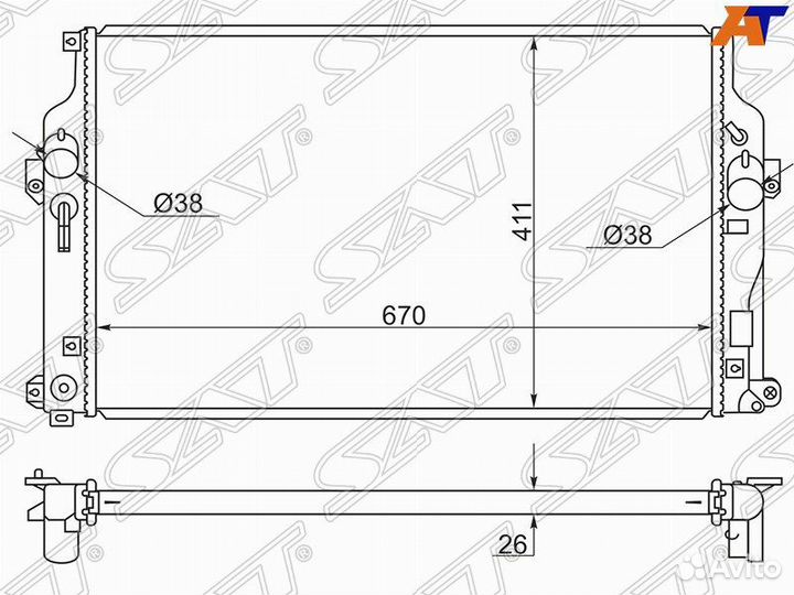 Радиатор toyota RAV4 13- 2adfhv