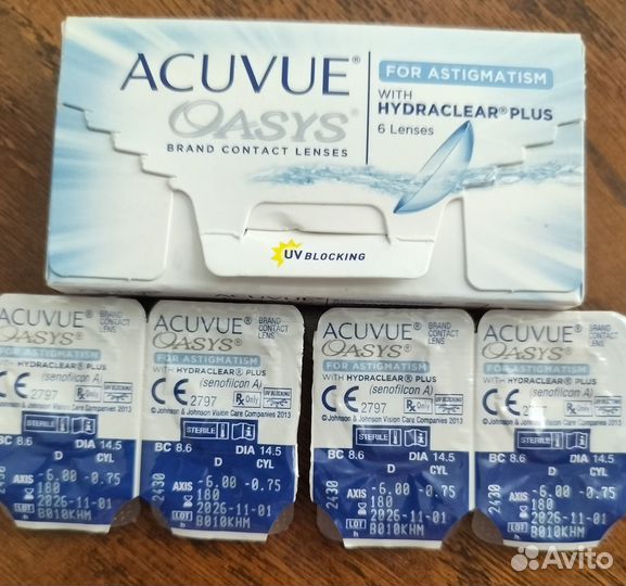 Линзы контактные acuvue oasys астигмат-6/0,75