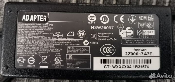 Блок питания hstnn-LA35 для ноутбука HP