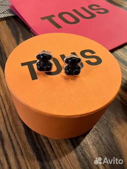 Серьги tous Bold Bear оникс